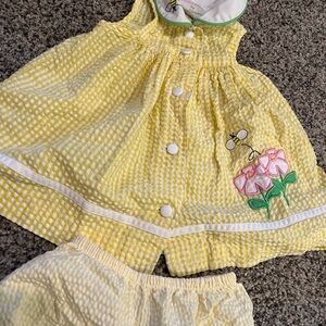 Yellow Dress with Embroidery 12M